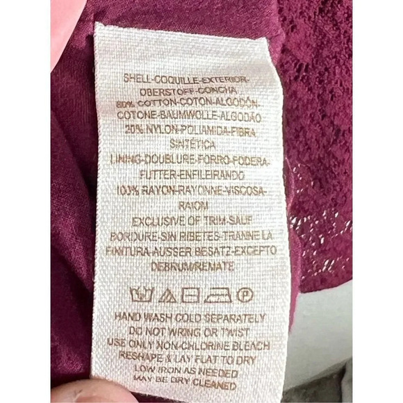 Free People Women's Daisy Waist Fit and Flare Lace Dress Burgundy Size 0 - Picture 9 of 10